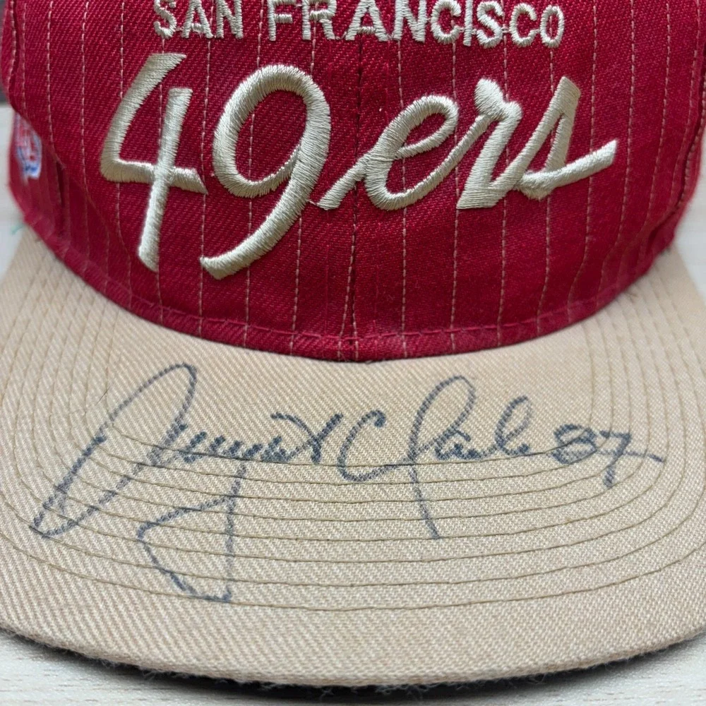 Vintage San Francisco 49ers Hat Sports Specialties Script Pinstripe Dwight Clark